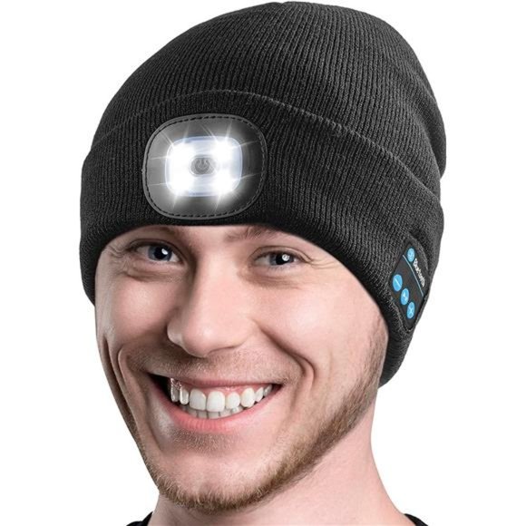 Ocatoma Bluetooth Beanie Hat with Light Headphone Unique Tech
